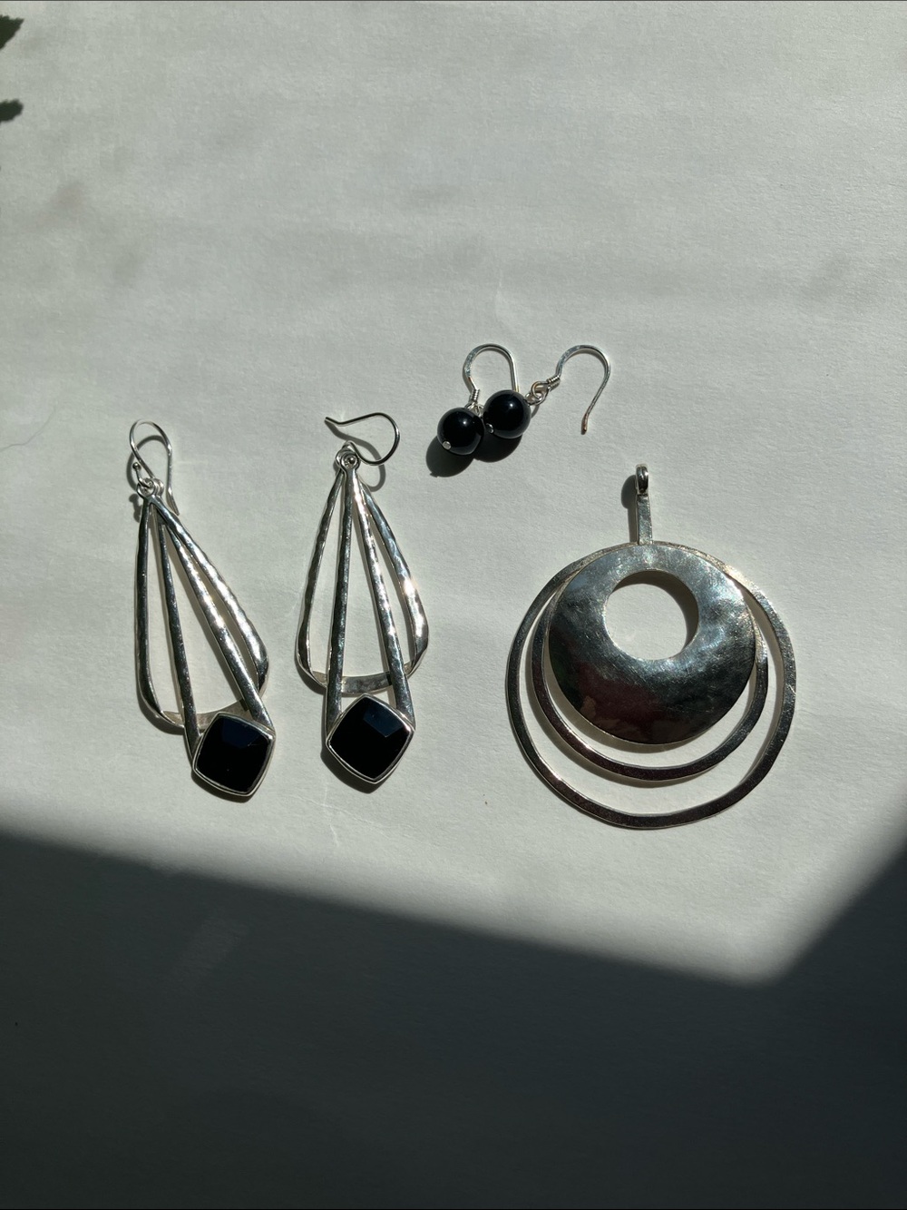 Silpada Sterling Silver Earrings with Black Onyx Accents